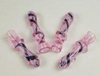 Pink Dichroic One Hitter glass pipe/set of 2